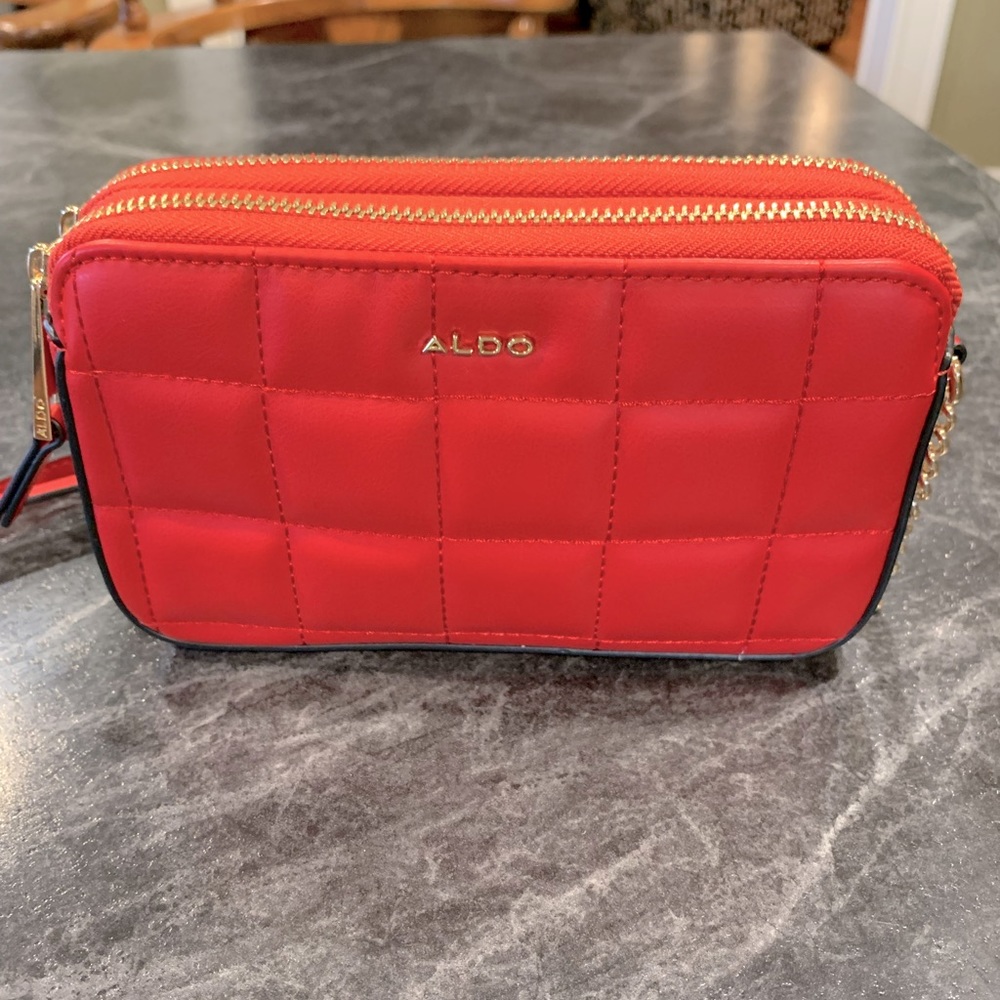 Aldo Red Quilted Crossbody Bag